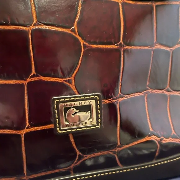 Dooney & Bourke Croc Denison Shaina Satchel - Picture 4 of 16